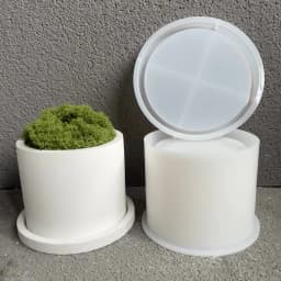 Cylinder Cement Flower Pot Silicone Mold Epoxy Resin Storage Tray Concrete Succulent Planter Mould Home Decor Indoor Plant Pot