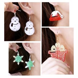 Christmas Earring Silicone Mold Earrings Epoxy Resin Mold Keychain Pendant DIY Crafts Jewelry Casting Christmas Decorations