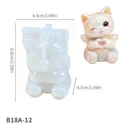DIY Keychain Pendant Silicone Mold 3D Cat, Bear, Sheep Dropper Mold Mirror Resin Ornament Keychain Silicone Mold