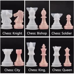 DIY Chess Set Silicone Mold Handmade Crystal Epoxy Resin Candle Mould for Home And Outdoor Game Gathering
