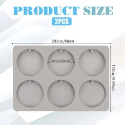 2PCS Circular Silicone Molds Round-Shaped DIY Craft Pendant with Hanging Hole for Making Candlesticks Epoxy Resin Casting Mold