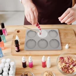 2PCS Circular Silicone Molds Round-Shaped DIY Craft Pendant with Hanging Hole for Making Candlesticks Epoxy Resin Casting Mold