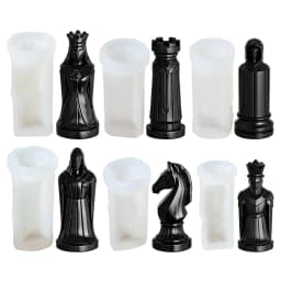 6pcs Silicone Chess Molds Easy Release DIY Craft Tools UV Epoxy Resin Making Mould Board Game Set Ornament Home Decor Gift Mold