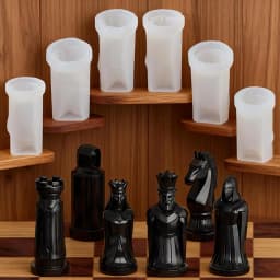 6pcs Silicone Chess Molds Easy Release DIY Craft Tools UV Epoxy Resin Making Mould Board Game Set Ornament Home Decor Gift Mold