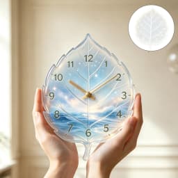Leaf-Shaped Silicone Mold for Wall Clocks, 3D Leaf-Shaped Dial with Texture, Epoxy Resin Mold, Suitable for DIY Wall Clocks