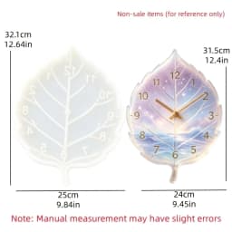 Leaf-Shaped Silicone Mold for Wall Clocks, 3D Leaf-Shaped Dial with Texture, Epoxy Resin Mold, Suitable for DIY Wall Clocks