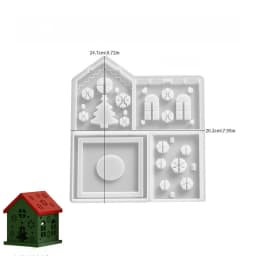 House Shaped Silicone Mold, Reusable DIY Handmade Candlestick Mould For Epoxy Resin Gypsum Tabletop Home Decoration