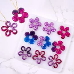 Earring Pendant Epoxy Silicone Mold DIY Handmade Hollow Flower Necklace Keychain Ornaments UV Resin Jewelry Crafts Casting Molds