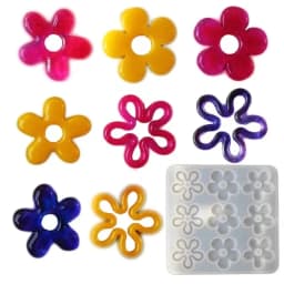 Earring Pendant Epoxy Silicone Mold DIY Handmade Hollow Flower Necklace Keychain Ornaments UV Resin Jewelry Crafts Casting Molds