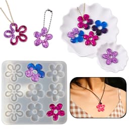 Earring Pendant Epoxy Silicone Mold DIY Handmade Hollow Flower Necklace Keychain Ornaments UV Resin Jewelry Crafts Casting Molds