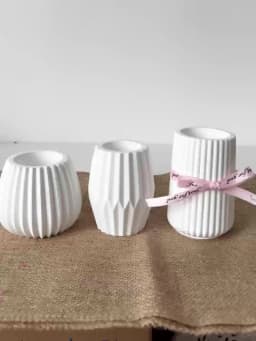 1PC Cylindrical Vase Resin Silicone Mold DIY Striped Flower Pot Candle Holder Plaster Candle Cup Handmade Mold Making Reusable