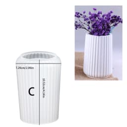 1PC Cylindrical Vase Resin Silicone Mold DIY Striped Flower Pot Candle Holder Plaster Candle Cup Handmade Mold Making Reusable