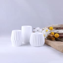 1PC Cylindrical Vase Resin Silicone Mold DIY Striped Flower Pot Candle Holder Plaster Candle Cup Handmade Mold Making Reusable