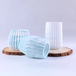 1PC Cylindrical Vase Resin Silicone Mold DIY Striped Flower Pot Candle Holder Plaster Candle Cup Handmade Mold Making Reusable