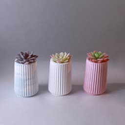 1PC Cylindrical Vase Resin Silicone Mold DIY Striped Flower Pot Candle Holder Plaster Candle Cup Handmade Mold Making Reusable
