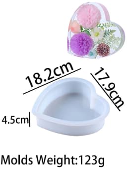 Large Love Silicone Mold DIY Heart Hexagonal Epoxy Resin Molds For Flower Preservation Bookend Ornaments Craft Casting Mould