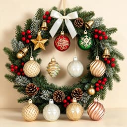 Christmas Ornament Silicone Mold 8-Cavity Xmas Ball Star Snowflake Pinecone Pendant DIY Christmas Tree Hanging Decor Resin Mold