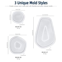 3Pcs Irregular Silicone Tray Molds Epoxy Resin Casting Mould DIY Jewelry Coaster Storage Plate Craft Supplies