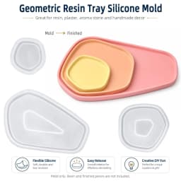 3Pcs Irregular Silicone Tray Molds Epoxy Resin Casting Mould DIY Jewelry Coaster Storage Plate Craft Supplies
