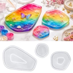 3Pcs Irregular Silicone Tray Molds Epoxy Resin Casting Mould DIY Jewelry Coaster Storage Plate Craft Supplies
