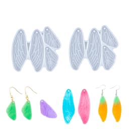 1pc Drip glue wing shaped silicone mold, used for epoxy resin casting DIY keychain pendant earrings jewelry