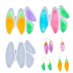 1pc Drip glue wing shaped silicone mold, used for epoxy resin casting DIY keychain pendant earrings jewelry