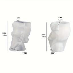 2-Piece Silicone Mould Set for DIY Succulent Concrete Planters, Vases, Plaster Cement Clay Moulds and Candlesticks