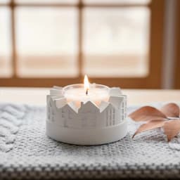 Reusable Silicone Mold Compatible for Resin & Gypsum - House-Shaped Candle Holder, Tea Lamp Compatible, DIY Craft Mold