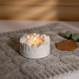 Reusable Silicone Mold Compatible for Resin & Gypsum - House-Shaped Candle Holder, Tea Lamp Compatible, DIY Craft Mold