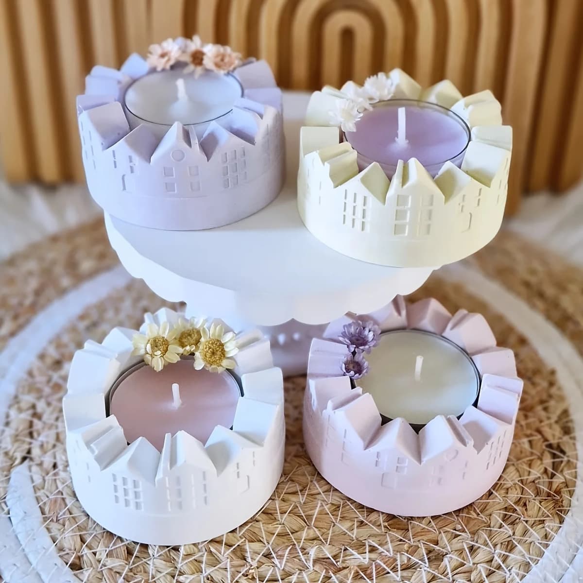 Reusable Silicone Mold Compatible for Resin & Gypsum - House-Shaped Candle Holder, Tea Lamp Compatible, DIY Craft Mold