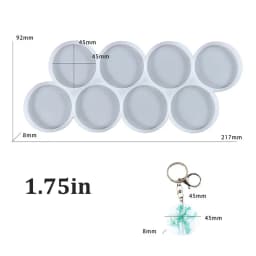 1.25-2 inch Circle Grip Round Silicone Mold for Resin Jewelry Pendant Keychain Pet Tag DIY Craft Mold Epoxy Jewellery Casting