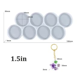 1.25-2 inch Circle Grip Round Silicone Mold for Resin Jewelry Pendant Keychain Pet Tag DIY Craft Mold Epoxy Jewellery Casting