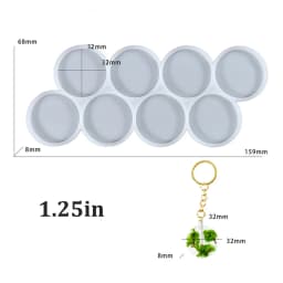 1.25-2 inch Circle Grip Round Silicone Mold for Resin Jewelry Pendant Keychain Pet Tag DIY Craft Mold Epoxy Jewellery Casting