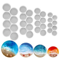 1.25-2 inch Circle Grip Round Silicone Mold for Resin Jewelry Pendant Keychain Pet Tag DIY Craft Mold Epoxy Jewellery Casting