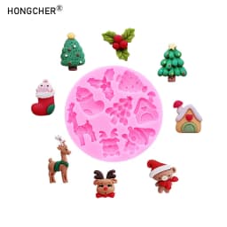 Christmas Series Bells Christmas Tree Snowman Snowhouse Chocolate Cake Silicone Mould DIY Resin Jewellery Accessories Drop Mold