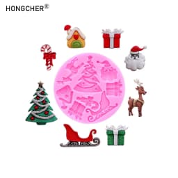 Christmas Series Bells Christmas Tree Snowman Snowhouse Chocolate Cake Silicone Mould DIY Resin Jewellery Accessories Drop Mold