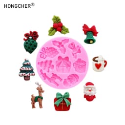 Christmas Series Bells Christmas Tree Snowman Snowhouse Chocolate Cake Silicone Mould DIY Resin Jewellery Accessories Drop Mold