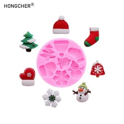 Christmas Series Bells Christmas Tree Snowman Snowhouse Chocolate Cake Silicone Mould DIY Resin Jewellery Accessories Drop Mold