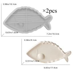 1/2pcs Reusable Silicone Mold Suitable for DIY Fish Trays, Resin Drip Crafts & Candle Holders,Carp Dish Mold with Fish-Shaped