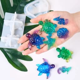 Cute Little Sea Turtle Silicone Mold DIY 3D Tortoise Starfish Seahorse Shell Jewelry Crystal UV Epoxy Resin Mould Plaster Craft