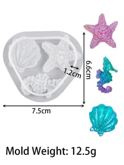 Cute Little Sea Turtle Silicone Mold DIY 3D Tortoise Starfish Seahorse Shell Jewelry Crystal UV Epoxy Resin Mould Plaster Craft