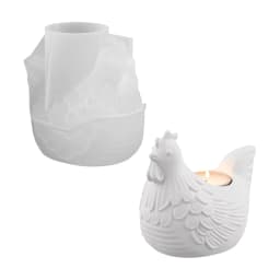 DIY 3D Little Chicken Candle Holder Epoxy Resin Mold, Plaster Hen Decoration, Candle Holder Silicone Mold, Desktop Storage