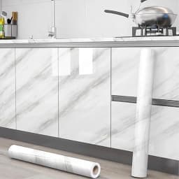 Kitchen Countertop Marble Wallpaper PVC Self-Adhesive Renovation Wall Stickers Kitchen Cabinet Wall Peel and Stick Stickers