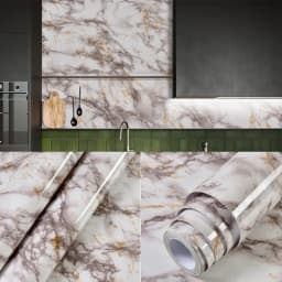 Marble Self-Adhesive Wallpaper Waterproof and Oil Resistant PVC Stickers Kitchen and Living Room Background Wall Wallpaper