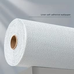 PVC Solid Color Thickened Waterproof 3D Linen Self-adhesive Wall Stickers Bedroom And Living Room Wall Renovation Wallpaper 