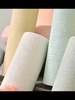 PVC Solid Color Thickened Waterproof 3D Linen Self-adhesive Wall Stickers Bedroom And Living Room Wall Renovation Wallpaper 