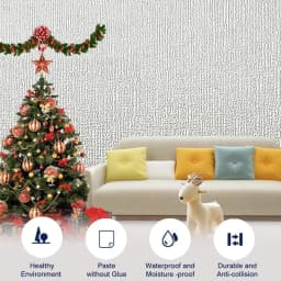 10m 3D Thicken Self-Adhesive Wallpaper Linen Plain Diatom Mud Wall Stickers Color Decor Renovation Anti-Collision Home Decor