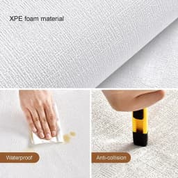 3D Linen Thickened Wallpaper Self-Adhesive PVC Waterproof Wall Sticker Home Decor Living Room Bedroom Bathroom Decoration