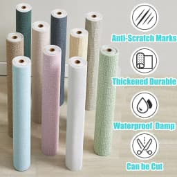 3D Linen Thickened Wallpaper Self-Adhesive PVC Waterproof Wall Sticker Home Decor Living Room Bedroom Bathroom Decoration