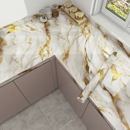 Self Adhesive Marble Wallpaper 3Mx60CM Peel and Stick Wall Sticker Waterproof Heat Resistant Kitchen Backsplash Countertop Decor